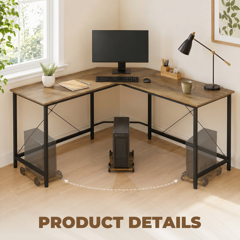 HOMCOM Corner L-Shape Computer Desk PC Workstation Writing Gaming Table Home Office – view 7