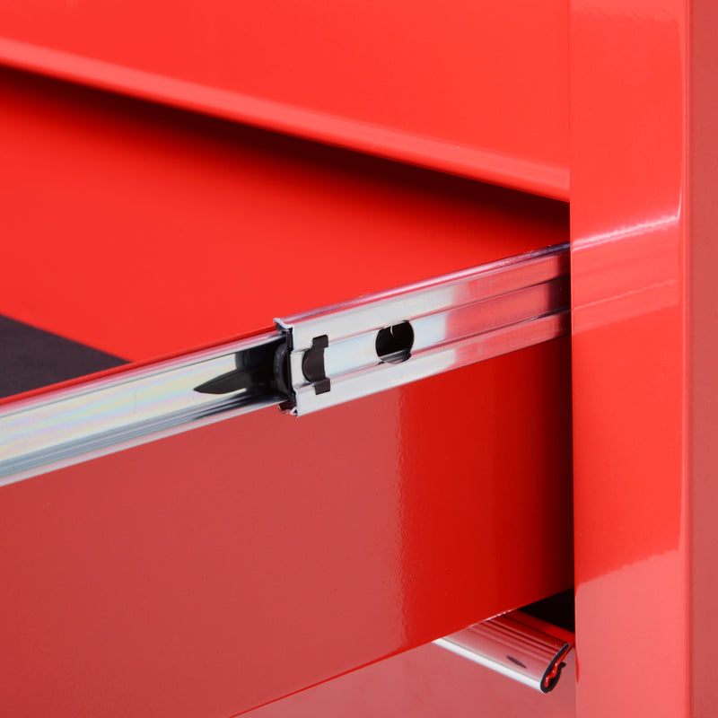 5-Drawer Lockable Rolling Tool Cabinet – Red – image 9 of 9