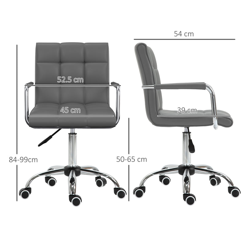 Mid-back faux leather desk chair – image 3