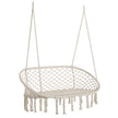 Outsunny Hanging Hammock Chair Cotton Rope Porch Swing with Metal Frame, Large Macrame Seat for Patio, Garden, Bedroom