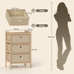 HOMCOM Chest of Drawers, 3 Fabric Drawers Narrow Dresser with Bamboo Frame, Cream White – view 3