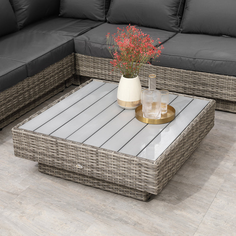 Light grey rattan corner sofa set – image 9
