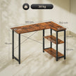 L-shaped corner desk – rustic brown – image 3