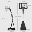 245–305 cm basketball hoop and stand – image 3