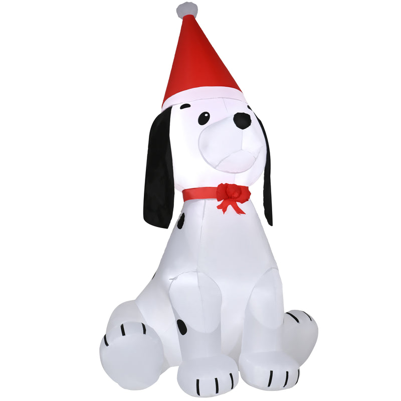 6ft Christmas Puppy Inflatable on a white background