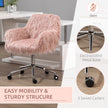 Vinsetto Faux Fur Desk Chair, Rolling Swivel Makeup Chair with Adjustable Height, Armrets for Home Office, Bedroom, Pink – view 5