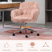 Vinsetto Faux Fur Desk Chair, Rolling Swivel Makeup Chair with Adjustable Height, Armrets for Home Office, Bedroom, Pink – view 7