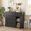 HOMCOM Modern Chest Of Drawers, 5 Drawer Dresser with Adjustable Shelf, Soft-Close Door, Black – view 2