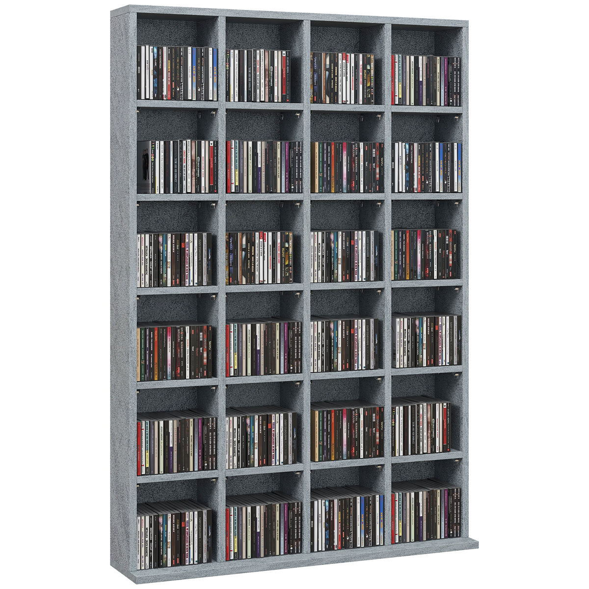 456-CD / 336-DVD Media Storage Unit with Adjustable Shelves – Cement Grey