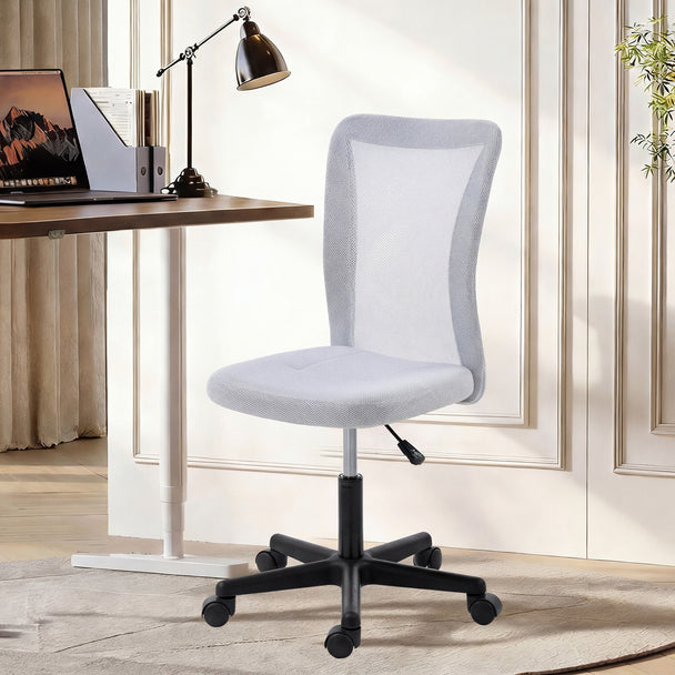 Vinsetto Mesh Office Chair Armless Swivel Executive Computer Desk Chair Adjustable Height Wheels White – view 2