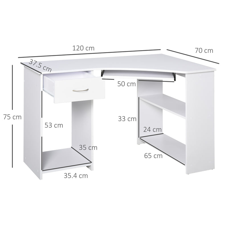 L-shaped corner desk with keyboard tray – image 3