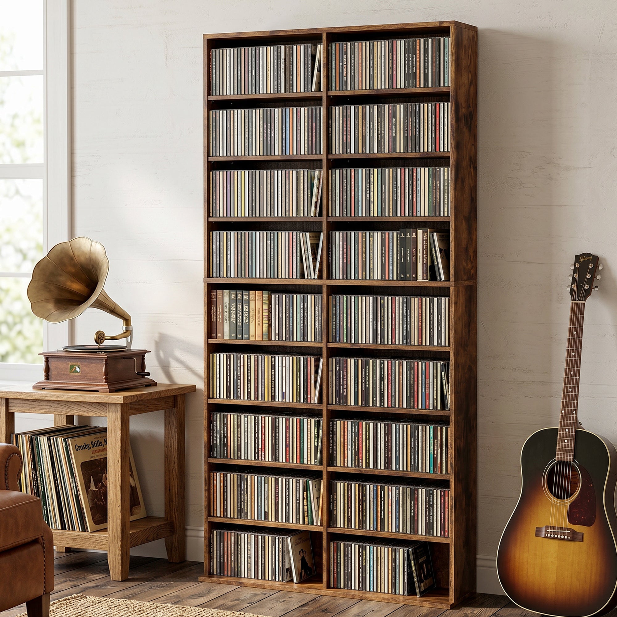 640 CD Storage Tower - Rustic Brown