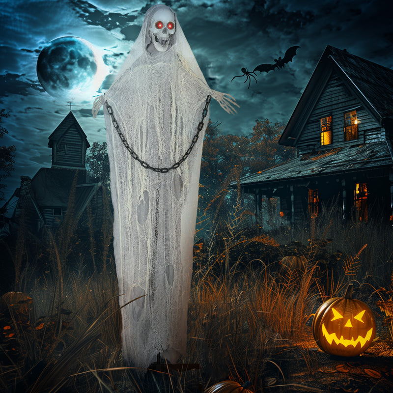 183cm Animated Grim Reaper with Glowing Eyes & Sound – image 2 of 9