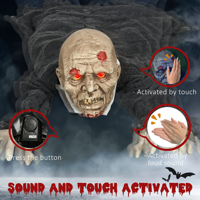 159cm Animated Crawling Zombie with Glowing Eyes & Sound – image 6 of 9