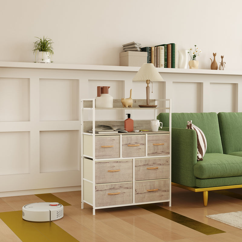 White & natural 7-drawer storage unit – image 10