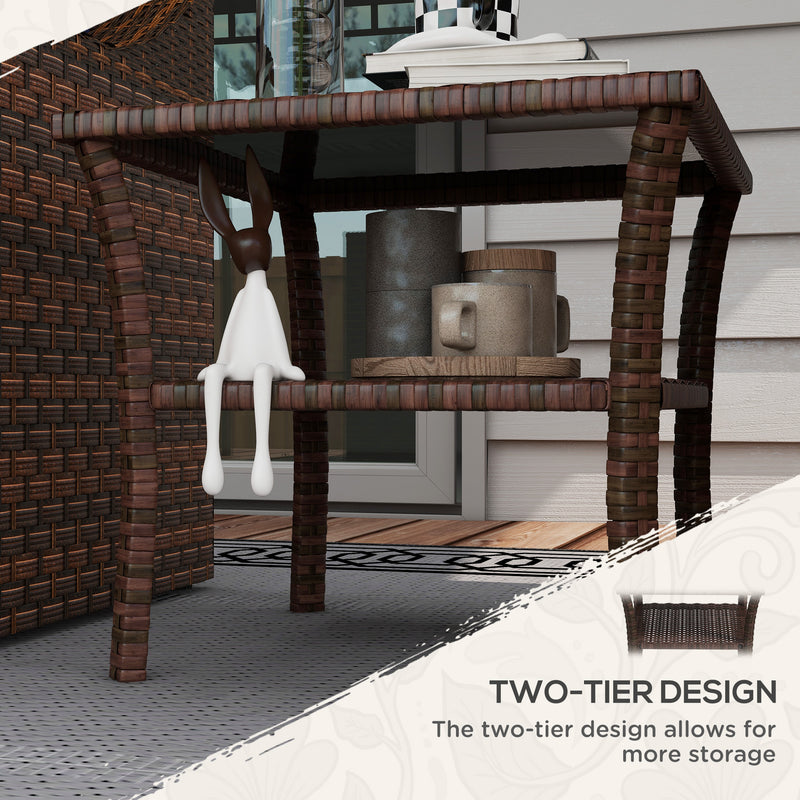 2-tier rattan coffee table – image 5