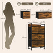 HOMCOM Rustic Chest of Four Fabric Drawers - Rustic Brown – view 3
