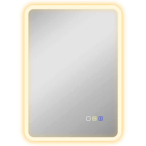 70 x 50 cm portrait LED bathroom mirror with Bluetooth and anti-fog