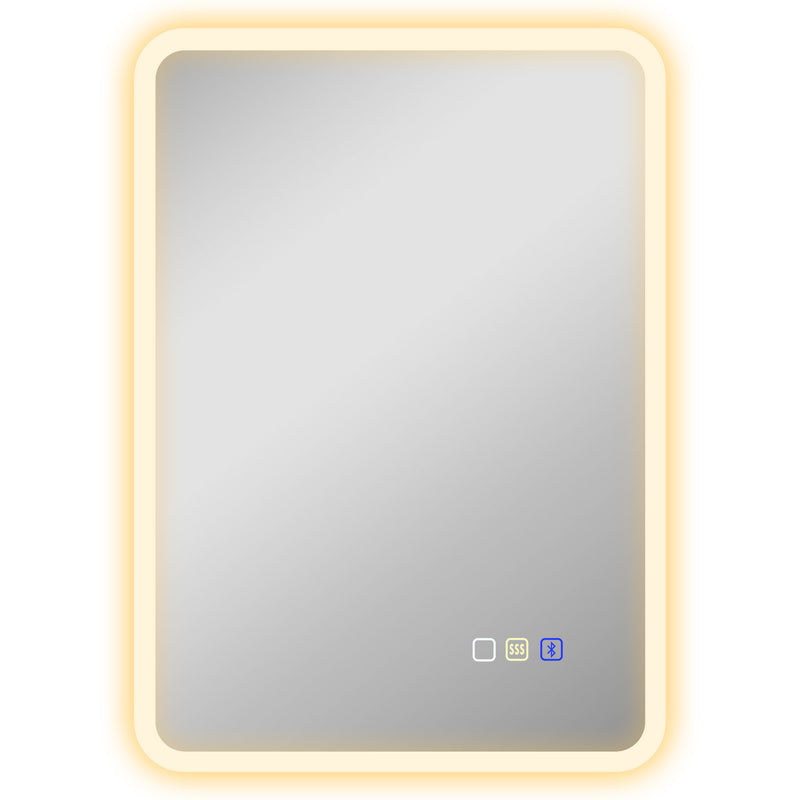 70 x 50 cm portrait LED bathroom mirror with Bluetooth and anti-fog