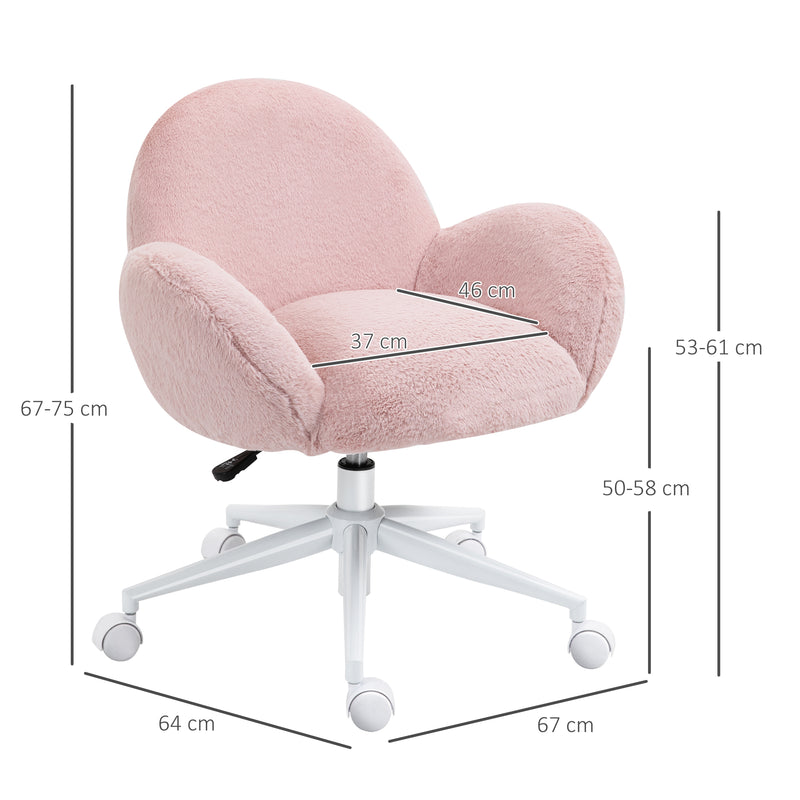 Fluffy faux fur tub desk chair – image 3