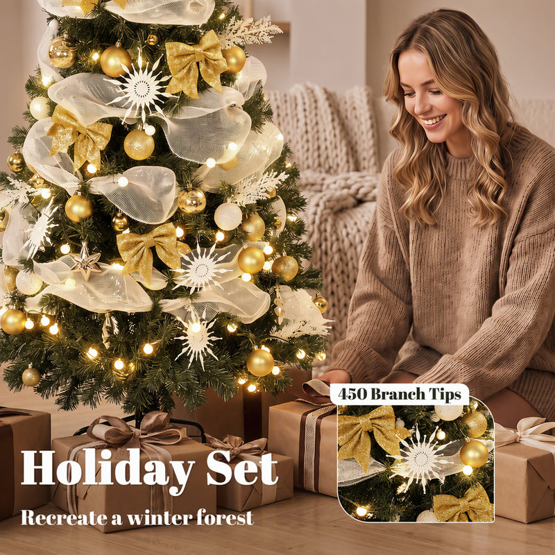 5ft pre-lit gold decorated Christmas tree – image 6