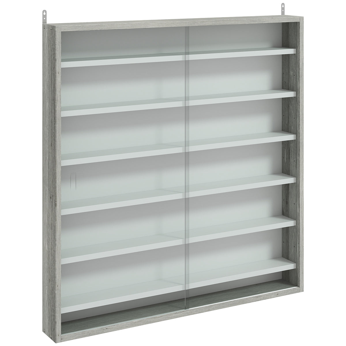 83 cm Wall Display Cabinet with 6 Adjustable Shelves – Graphite