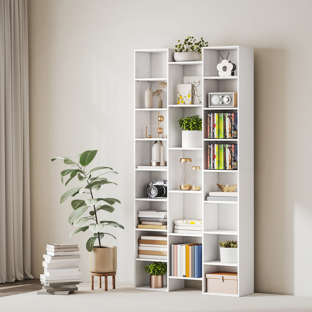 21-Compartment Bookshelf - White