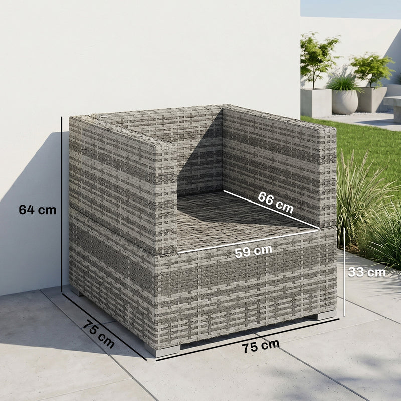 Grey rattan garden armchair – image 3