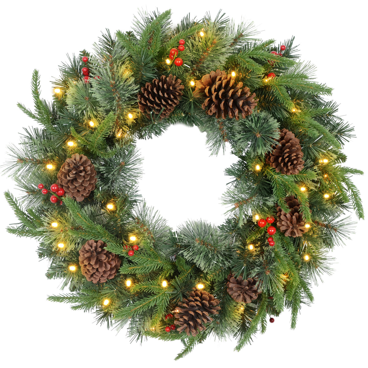 60cm Christmas Wreath on a white background