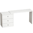 HOMCOM L Shaped Computer Desk with 3 Drawers, 163 x 39 cm Corner Desk, Thick Tabletop, Office Table, White Wood Effect