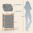 HOMCOM Chest of Drawers, 3 Fabric Drawers Narrow Dresser with Bamboo Frame, Light Grey – view 3