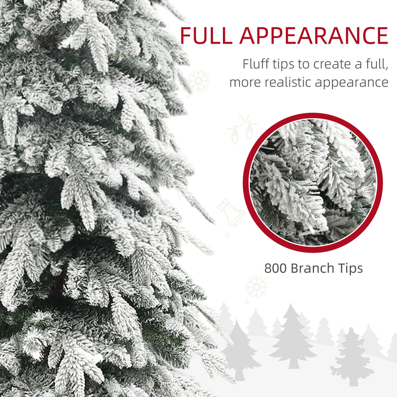 7ft snow-covered slim Christmas tree – image 5