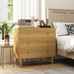HOMCOM Dresser for Bedroom 3 Drawer Chest of Drawers with Steel Frame for Living Room in Oak – view 10