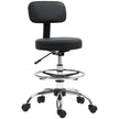 HOMCOM Drafting Chair, Office Chair with Backrest and Adjustable Footrest, Height Adjustable Stool, Leather Padded – view 10