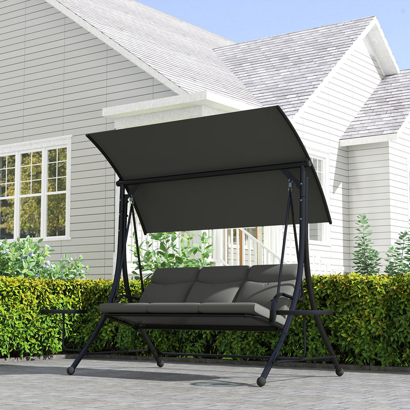3-seater swing seat with glass tables – image 10
