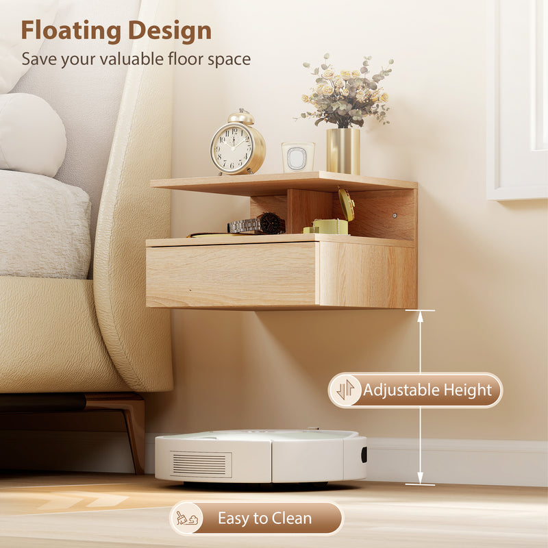 Floating oak bedside tables – image 5