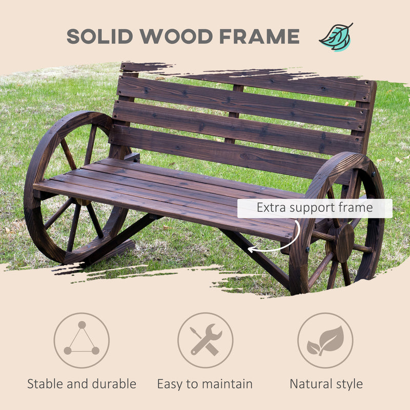 Wagon wheel arm bench – image 4