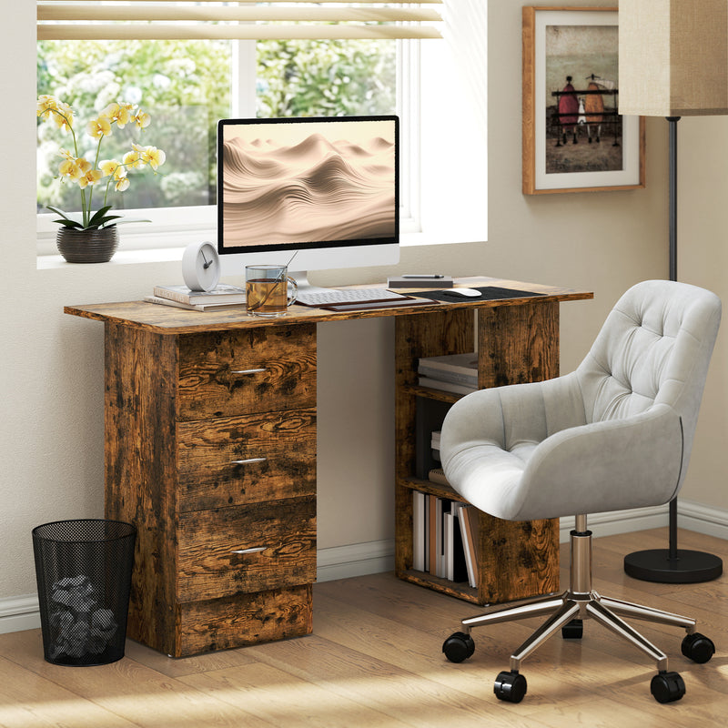 120 cm computer desk – rustic brown – image 2