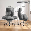HOMCOM Executive Office Chair Height Adjustable Desk Chair Reclining Flip-up Armrest Footrest, Dark Grey – view 3