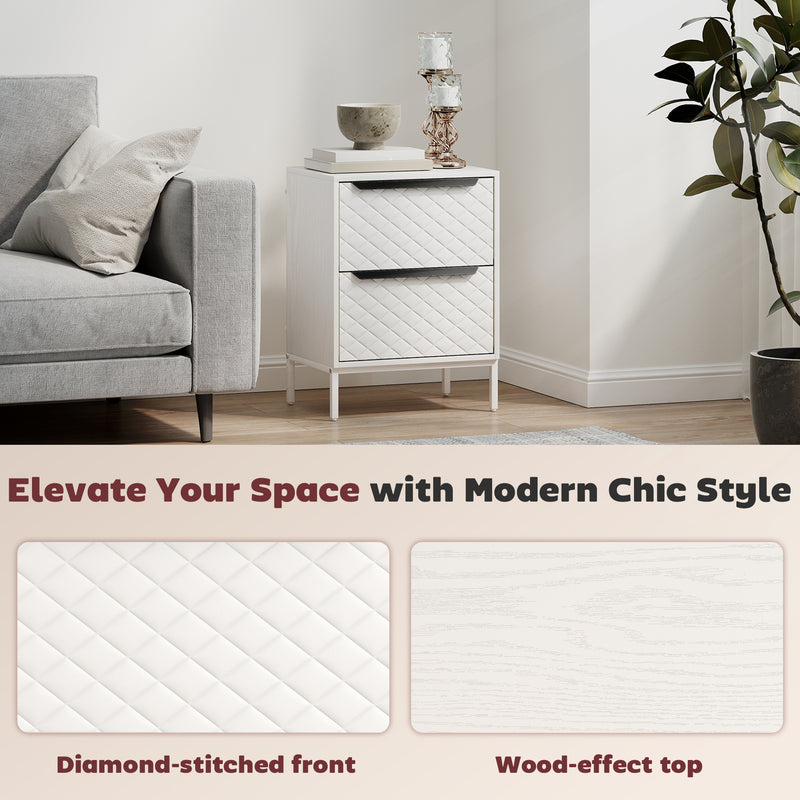 2-drawer fabric bedside chest – image 8