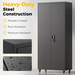 180cm Lockable Steel Tool Cabinet with Wheels & Adjustable Shelves – Black – image 4 of 9