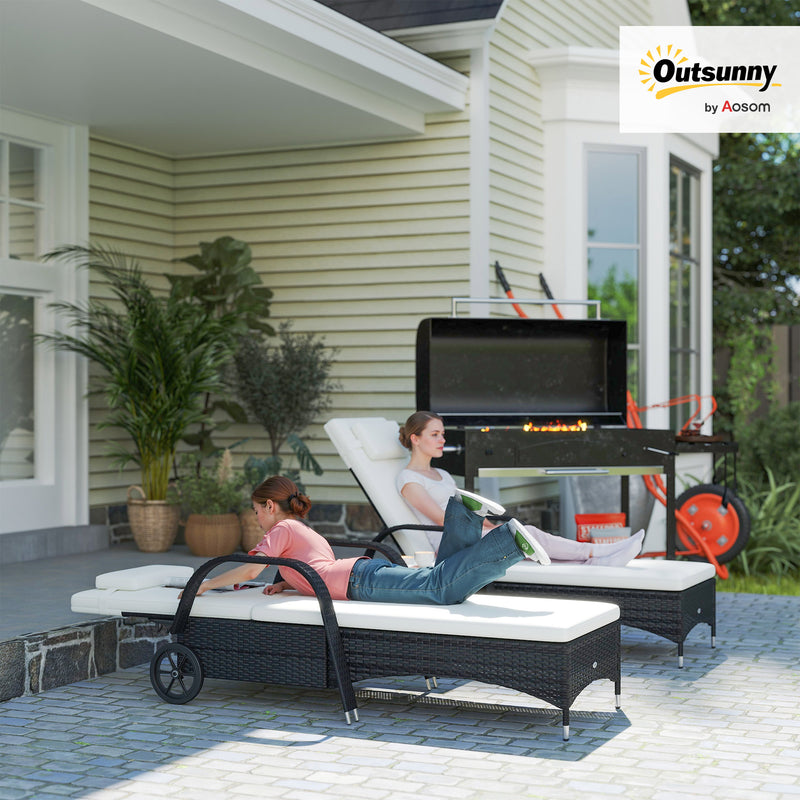 Rattan sun lounger set of 2 – image 2