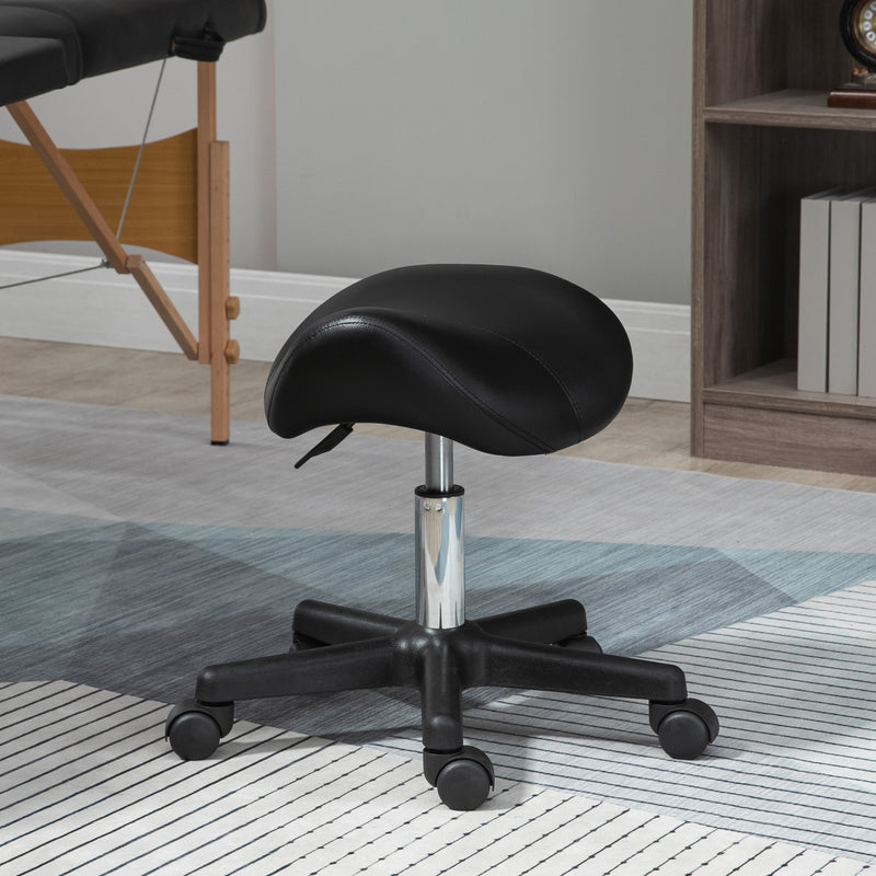 Black curved salon stool – image 2