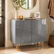 HOMCOM Modern Luxe High Gloss Sideboard, with Hairpin Legs - Grey – view 9
