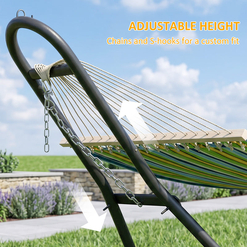 Outsunny 9ft Hammock Stand Adjustable Hammock Frame with Non-Slip Feet for Indoor Outdoor, 150 kg Capacity, Black – view 7