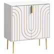 HOMCOM Modern Kitchen Cupboard, Storage Cabinet with 2 Doors, Adjustable Shelf and Metal Legs, White