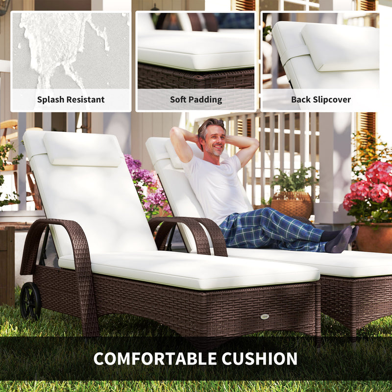Brown rattan sun lounger set of 2 – image 7