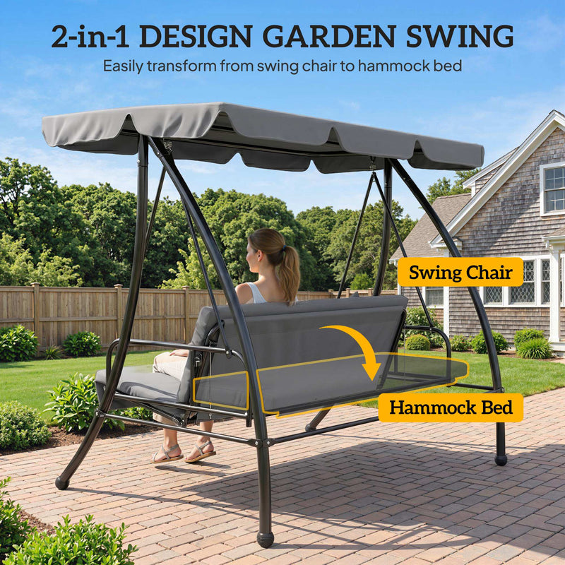 Light grey 2-in-1 swing bed – image 4