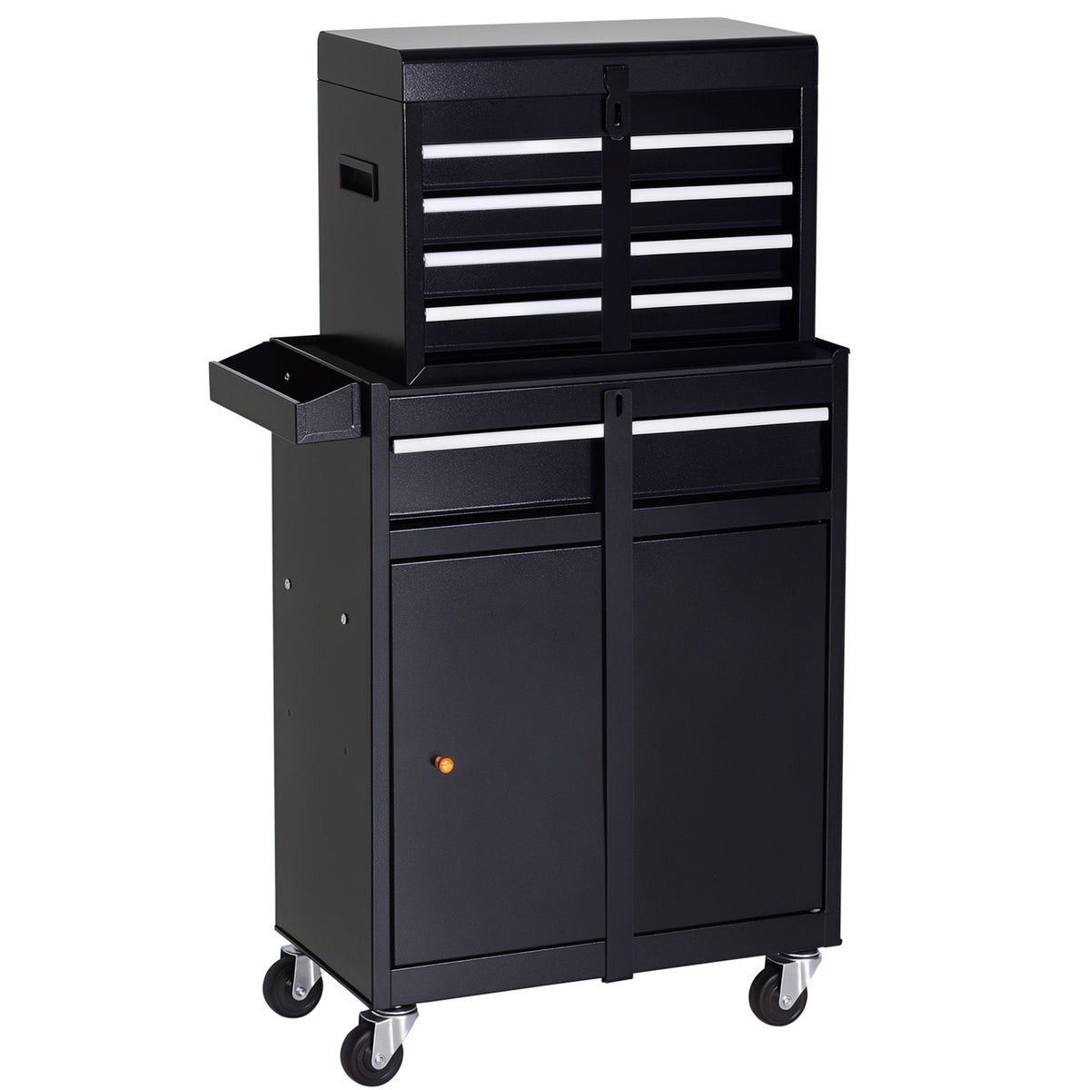 2-in-1 Rolling Tool Chest with 5 Drawers & Pegboard – Black – image 1 of 9