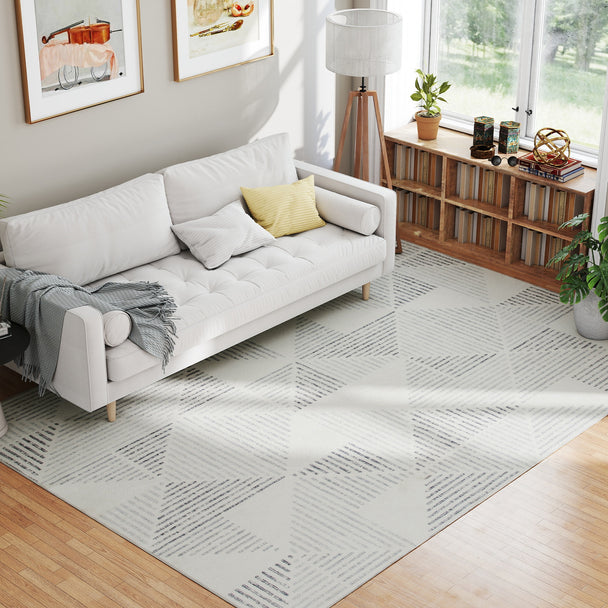 Grey geometric rug 290 x 200 cm – image 2